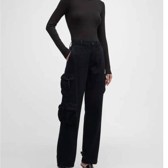 NWT Pistola Revolve Bobbie Mid Rise Loose Fit Cargo Utility Pants Abyss Black 29 - Picture 3 of 5